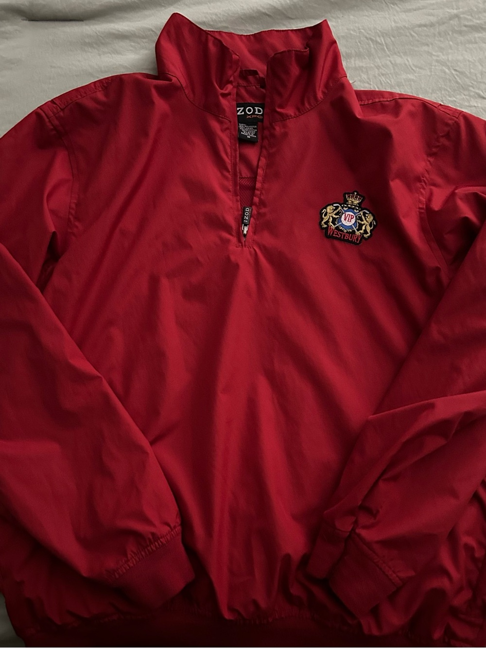 Vintage Men’s Izod Red Half-Zip Pullover with Embroidered Crest